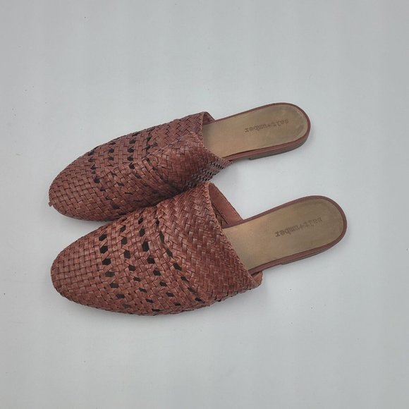 Sold/ Anthropologie Lily Leather Handwoven Mule Sandal in Cognac Size 10 - Picture 8 of 12